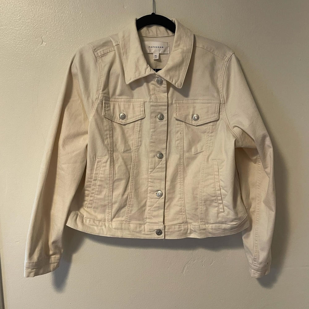 Super cute white/creme ish color jean jacket!